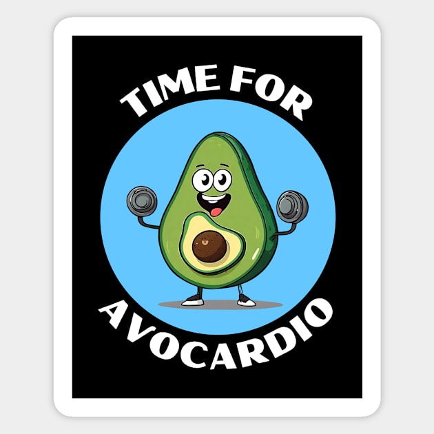 Time For Avocardio | Avocado Pun Sticker by Allthingspunny